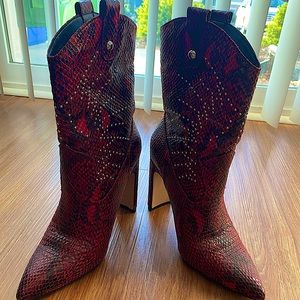 Jessica Simpson Bazil Studded Booties - Red